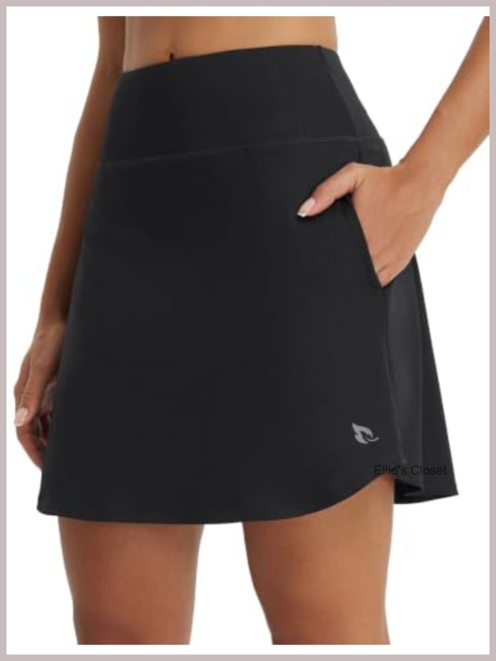 18" Knee Length Athletic Skorts with Built-in Shorts, UPF 50+, Quick Dry, Side